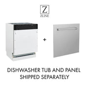 ZLINE Autograph 24" DuraSnow Dishwasher, Gold Handle DWVZ-SN-24-G
