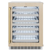 ZLINE Autograph 24 in. Dual Zone 44 Bottle Wine Cooler With Panel Ready Glass Door And Champagne Bronze Handle RWDPOZ-24-CB