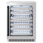 ZLINE Autograph 24 in. Dual Zone 44 Bottle Wine Cooler With Stainless Steel Glass Door And Matte Black Handle RWDOZ-GS-24-MB
