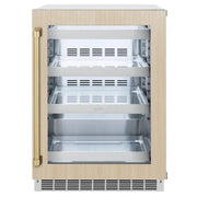 ZLINE Autograph Edition 24 in. Touchstone 151 Can Beverage Fridge With Panel Ready Glass Door And Champagne Bronze Handle RBSPOZ-24-CB