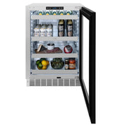 ZLINE Autograph Edition 24 in. Touchstone 151 Can Beverage Fridge With Panel Ready Glass Door And Champagne Bronze Handle RBSPOZ-24-CB