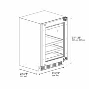 ZLINE Autograph Edition 24 in. Touchstone 151 Can Beverage Fridge With Panel Ready Glass Door And Polished Gold Handle RBSPOZ-24-G
