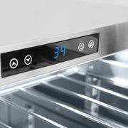 ZLINE Autograph Edition 24 in. Touchstone 151 Can Beverage Fridge With Stainless Steel Glass Door And Champagne Bronze Handle RBSOZ-GS-24-CB