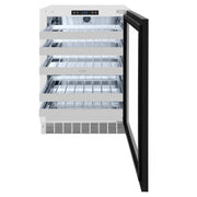 ZLINE Autograph Edition 24 in. Touchstone Dual Zone 44 Bottle Wine Cooler With Panel Ready Glass Door And Matte Black Handle RWDPOZ-24-MB