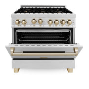 ZLINE Autograph Edition 36" Dual Fuel Range, Gold Accents, RAZ-36-G