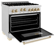 ZLINE Autograph Edition 36" Dual Fuel Range, Gold Accents, RAZ-36-G