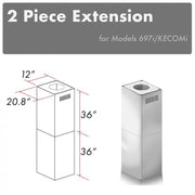 ZLINE Chimney Extension for 10'-12' Ceiling, 2PCEXT-697i/KECOMi