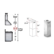 ZLINE Chimney Extension for 10'-12' Ceiling, 2PCEXT-697i/KECOMi