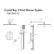 ZLINE Crystal Bay Thermostatic Shower System CBY-SHS-T2-CB