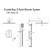 ZLINE Crystal Bay Thermostatic Shower System CBY-SHS-T2-MB