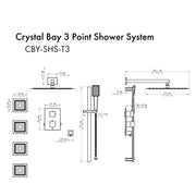 ZLINE Crystal Bay Thermostatic Shower System with Body Jets CBY-SHS-T3-BN