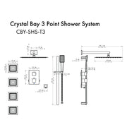 ZLINE Crystal Bay Thermostatic Shower System with Body Jets CBY-SHS-T3-CB