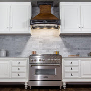 ZLINE 42"  Wooden Wall Mount Range Hood, Antigua and Walnut, 321AR-RD-42
