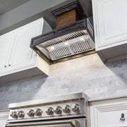 ZLINE 42"  Wooden Wall Mount Range Hood, Antigua and Walnut, 321AR-RD-42