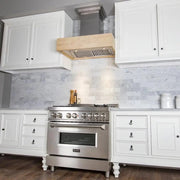 ZLINE 30" Wooden Wall Mount Range Hood, Butcher Block, 681M-30