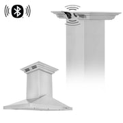 ZLINE Ducted Vent Island Mount Range Hood in Stainless Steel with Built-in ZLINE CrownSound Bluetooth Speakers GL1iCRN-BT-30