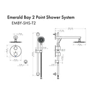 ZLINE Emerald Bay Thermostatic Shower System EMBY-SHS-T2-BN