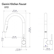 ZLINE Gemini Kitchen Faucet in Gun Metal, GEM-KF-GM