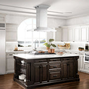 Zline Island Mount Range Hood in Stainless Steel with Built-in ZLINE CrownSound™ Bluetooth Speakers GL2iCRN-BT-42