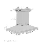 Zline Island Mount Range Hood in Stainless Steel with Built-in ZLINE CrownSound™ Bluetooth Speakers GL2iCRN-BT-48