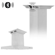 Zline Island Mount Range Hood in Stainless Steel with Built-in ZLINE CrownSound™ Bluetooth Speakers KE2iCRN-BT