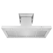 Zline Island Mount Range Hood in Stainless Steel with Built-in ZLINE CrownSound™ Bluetooth Speakers KE2iCRN-BT-48