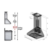 ZLINE Professional Convertible Vent Wall Mount Range Hood in Stainless Steel with Crown Molding 667CRN-42