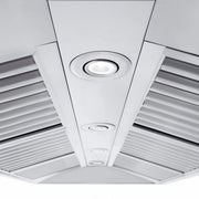 ZLINE Professional Convertible Vent Wall Mount Range Hood in Stainless Steel with Crown Molding 667CRN-48
