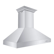ZLINE Professional Convertible Vent Wall Mount Range Hood in Stainless Steel with Crown Molding 667CRN-48