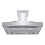 ZLINE Professional Convertible Vent Wall Mount Range Hood in Stainless Steel with Crown Molding 667CRN-48