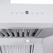 ZLINE Professional Convertible Vent Wall Mount Range Hood in Stainless Steel with Crown Molding 667CRN-48