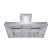 ZLINE Professional Convertible Vent Wall Mount Range Hood in Stainless Steel with Crown Molding 667CRN-48