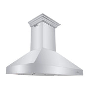 ZLINE Professional Convertible Vent Wall Mount Range Hood in Stainless Steel with Crown Molding 667CRN-48