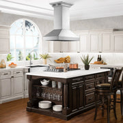 ZLINE Professional Island Mount Range Hood in Stainless Steel with Built-in CrownSound® Bluetooth Speakers 597iCRN-BT-36