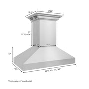 ZLINE Professional Island Mount Range Hood in Stainless Steel with Built-in CrownSound® Bluetooth Speakers 597iCRN-BT-36
